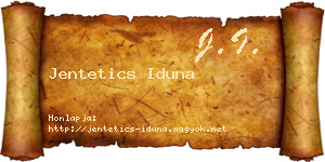 Jentetics Iduna névjegykártya